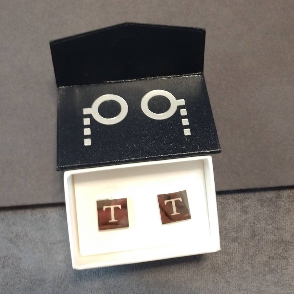 NWT T Cuff Links by Dual Monocle